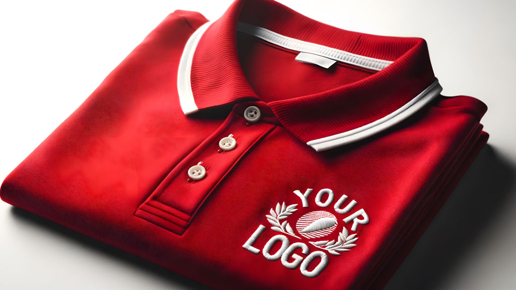 Polo professionnel avec logo brodé sur la poitrine porté en contexte de travail